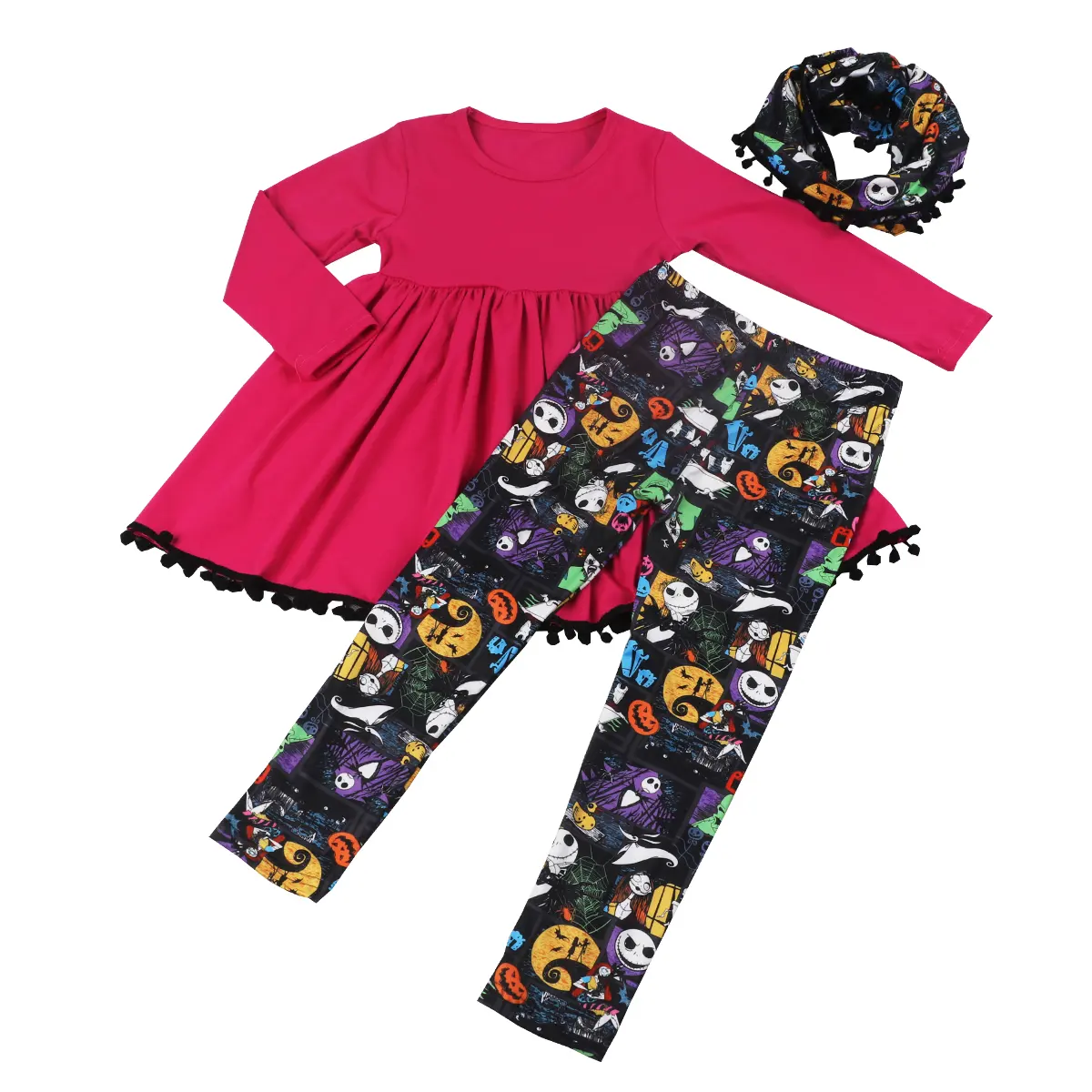 Mädchen Winterkleid ung Halloween Kinder setzt lange Ärmel Tops passend zu engen Leggings kleines Mädchen Kleidung Set