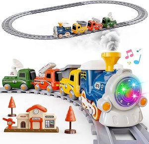 Ensemble de <span class=keywords><strong>train</strong></span> AJB pour tout-petits avec vapeur, lumières et sons, <span class=keywords><strong>train</strong></span> magnétique sûr, jouets de <span class=keywords><strong>train</strong></span>, cadeau d'anniversaire - Product Image 1