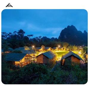 Tente de luxe en <span class=keywords><strong>bois</strong></span> pour glamping, tente de safari imperméable pour l'extérieur avec <span class=keywords><strong>terrasse</strong></span>, taille personnalisée, tente de glamping de luxe sauvage - Product Image 3