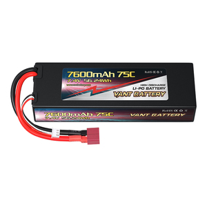 Batterie RC 2S Lithium polymère 7.4V 7600mAh 75C HIGH POWER HardCase pour voitures à l'échelle 1/10 avec TRX & DENAS - Product Image 2