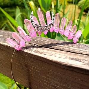 Tiara in Cristallo Naturale, Cerchietto per Capelli in Quarzo Grezzo, Corona Luna Fatta a Mano per Streghe - Product Image 5