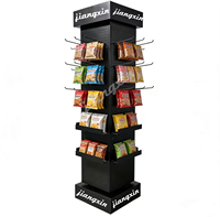 Présentoir métallique personnalisé, écologique, détachable, amovible, rotatif à 360 degrés sur 4 côtés, pour snacks