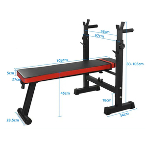 Lit de musculation pliable multifonctionnel pour intérieur, équipement de fitness durable, support pour barre de musculation pour salle de sport et domicile - Product Image 2