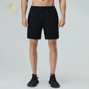 Pantaloni da jogging ricamati personalizzati Fitness Nylon essenziale di alta qualità ad asciugatura rapida con pantaloncini tascabili con cerniera per uomo Casual