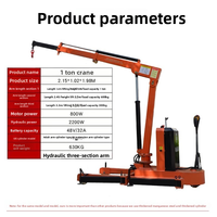 Nouvelle grue mobile hydraulique électrique entièrement automatique pour métaux, petite grue de levage rotative montée de 1 à 2 tonnes, 110 V, 6 m/min, garantie 1 an