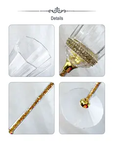 200ml oro diamante stelo di cristallo dodecagono bicchieri di Champagne calici eleganti flauti da sposa
