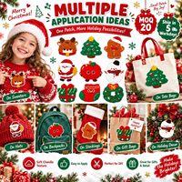 Patch brodé de Noël en gros : Père Noël, Bonhomme de neige, Renne, Arbre, Pain d'épices – à thermocoller ou à coudre