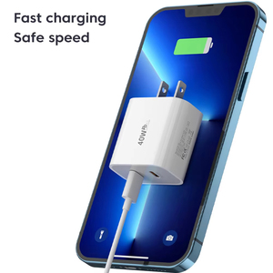 PD <span class=keywords><strong>40W</strong></span> Tipo C <span class=keywords><strong>Cargador</strong></span> Dual USB C <span class=keywords><strong>Cargador</strong></span> de teléfono móvil EU/UK/US Enchufe Adaptador de carga rápida para iPhone Xiaomi Samsung <span class=keywords><strong>Huawei</strong></span> Phone - Product Image 4