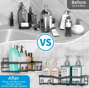 Estante de Esquina para Baño, Organizador de Hierro Moderno Impermeable sin Perforaciones, Soporte para Jabón y Accesorios de Ducha, Almacenamiento de Artículos de Aseo - Product Image 2