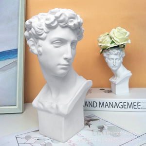 David Head <b>Vase</b> Plaster Sculpture Figure Artistic Home Decoration Ornament Pen Holder - Product Image 1