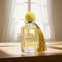 Vente en gros de flacons de parfum en verre cylindriques de 50 ml et 100 ml avec pompe pulvérisatrice et bouchon en forme de boule