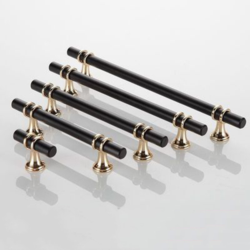 Ручки для кухонного шкафа, дверные ручки, роскошная длина 50 150 182 мм, латунные золотые ручки для шкафа