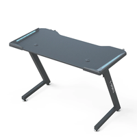 Table de jeu Wqantum KZ-1 noire pour gamer, utilisée, avec surface en bois, modèle E-Sports, porte-gobelet et accessoires