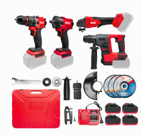Kits d'outils électriques sans fil efficaces et rechargeables de la série rouge OEM, batterie au lithium 18V 5.0Ah, garantie d'un an