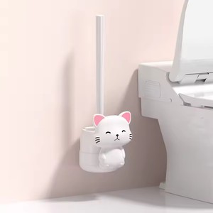 Cute Cartoon Kitten Toilet <strong>Brush</strong> Household Bathroom Cleaning <strong>Brush</strong> Wall-mounted <strong>Floor</strong> Dual-use Models Cleaning Toilet <strong>Brush</strong> - Product Image 5