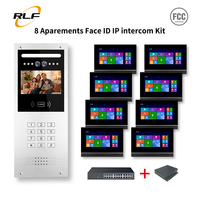 Système de sécurité multi-appartements 8 maisons, interphone vidéo à deux fils, déverrouillage Tuya WiFi RFID, vision nocturne, vente en gros OEM, IP54