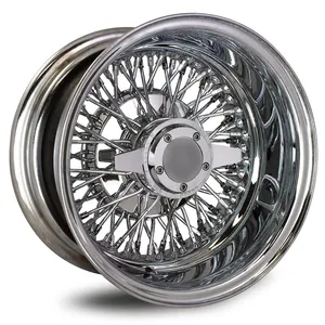 13 14 15 16 17 18 19 20 22 Inch 54 60 72 100 Spoke Knockoffs Customized Silver Morris Minor Traveller Chrome 13x7 Wire Wheels