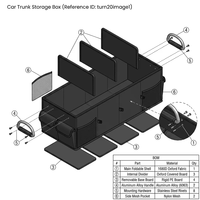 Organisateur de coffre de voiture grande capacité, boîte de rangement pliable en Oxford 600D avec couvercle et poignée renforcée, solution de rangement pour coffre de SUV et camion