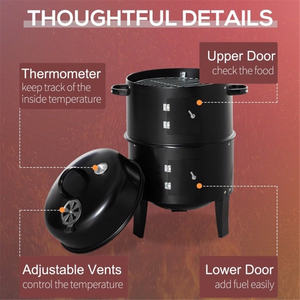 DB Portable Charcoal BBQ Hauteur réglable Capacité de 5 personnes Fournitures de jardin pour usage domestique pour l'expédition) - Product Image 5