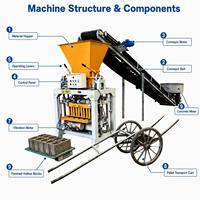 Machine à blocs creux en béton 4-35C, 4 pièces par moule, cycle rapide 35-45s, moteur 7,5 kW, FOB Port de Qingdao, expédition vers l'Afrique et le Moyen-Orient