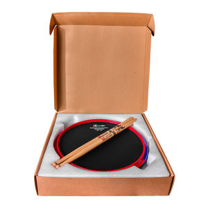 HUN M12 - Pad de Tambor de Marcha de 12 Pulgadas con un Par de <span class=keywords><strong>Baquetas</strong></span>, Pad de Tambor de Percusión Negro+Rojo con Sonido Ajustable - Product Image 4