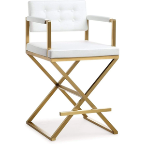 Jason Counter  Stainless steel , upholstered Durable High Bar <b>Stool</b> for Home Bar & <b>Dining</b> Room White/Gold ,Black/Gold Color - Product Image 6