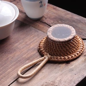 Vietnamese handmade long-handled rattan <b>tea</b> strainer, <b>tea</b> filter, <b>tea</b> <b>set</b> accessories, <b>tea</b> strainer, <b>tea</b> utensil filter - Product Image 2