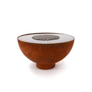 Bol à feu en <span class=keywords><strong>acier</strong></span> corten avec anneau de gril et gril de cuisson Bol à feu Savage Feuerschale Feuerstelle Brasero avec gril à <span class=keywords><strong>plancha</strong></span> - Product Image 1