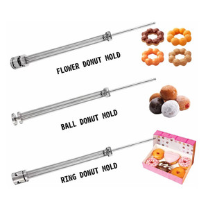 Máquina Comercial de Acero Inoxidable para Hacer Mochi, Pon De Ring, Loukoumades Griegos, Pastel Dawn y <span class=keywords><strong>Donuts</strong></span>, con 3 Moldes y <span class=keywords><strong>sin</strong></span> Orificio en el Centro - Product Image 4