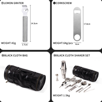 Kit barman avec support Ensemble de shaker à cocktail en métal pour magasins de cadeaux et bars Ensemble de bar complet avec présentoir