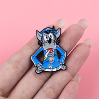 6 styles de pin's en émail amusants motif lapin et loup de dessin animé, broche mignonne de la série lapin pour vêtements, sacs à dos, décoration et cadeau