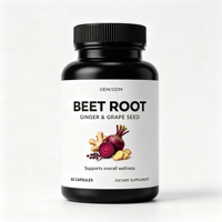 Capsules de complexe de racine de betterave, gingembre et pépins de raisin OEM/ODM – Supplément antioxydant naturel pour l'énergie, les soins corporels et le bien-être général