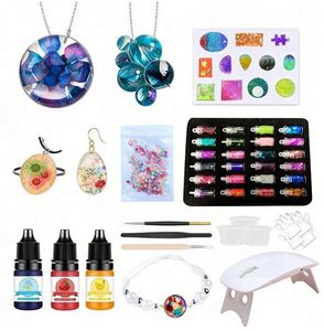 DIY Handmade UV Resin Jewelry Kit <b>Hand</b>-painted MODEL Hard Crystal Clear Epoxy Fast Curing Silicone <b>Molds</b> Pendants Earrings - Product Image 4