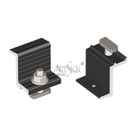 Art Sign Collier de serrage central solaire 30 mm anodisé noir, compatible avec panneaux solaires universels, collier de fixation d'extrémité pour module PV OEM pour système de rail