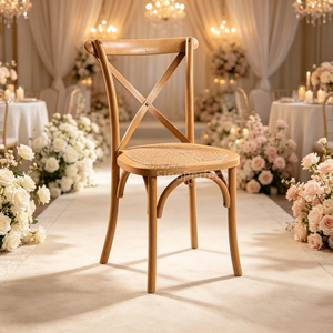 Chaise de mariage empilable en métal Tiffany Chiavari à dossier en X pour événements commerciaux de luxe, banquets, hôtels et fêtes - Product Image 1