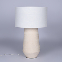 Ensemble de lampes de table LED en céramique écologiques de luxe, design farmhouse blanc beige, abat-jour en tissu multicolore, blanc chaud 2700K, DIY 50000
