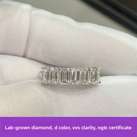 Bague en argent sterling 925 avec diamant de laboratoire taille émeraude couleur D, personnalisable en petite série avec logo OEM/ODM, certifiée NGTC, de Source Jewelry Factory