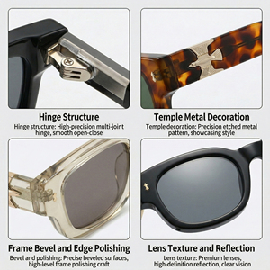 <span class=keywords><strong>Gafas</strong></span> <span class=keywords><strong>de</strong></span> <span class=keywords><strong>Sol</strong></span> <span class=keywords><strong>de</strong></span> Diseño <span class=keywords><strong>de</strong></span> Lujo para Hombre y <span class=keywords><strong>Mujer</strong></span>, Montura Cuadrada Clásica Vintage <span class=keywords><strong>de</strong></span> Alta Calidad, Protección UV400, Compra al por Mayor - Product Image 5