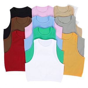 Camiseta Corta de Mujer, Estilo Urbano, Sin Costuras, Elástica, de Punto Acanalado, Sin Mangas, Informal, Transpirable, de Poliamida - Product Image 4