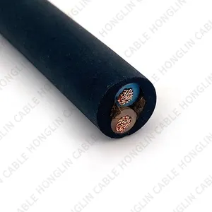 Black Electric Rubber Flexible Cable 6mm 2-core Rubber