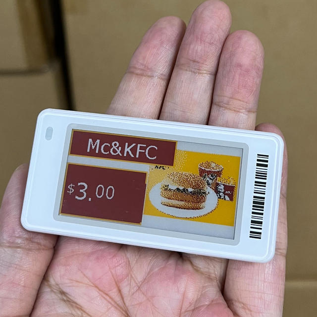 2.13Inch Smart Electronic Shelf Labels (Esl) Bwry Four Color E-Paper Esl Tag With Gateway For Supermarket Digital Pricing System