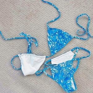 Traje de Baño de Dos Piezas con Etiqueta Privada Personalizada, Traje de Baño Triangular para Mujer, Bikini de Lujo de Spandex/Poliéster de Secado Rápido con Push-Up - Product Image 3