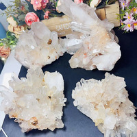 Clúster de cristal Natural curativo, cristal grande de cuarzo transparente para decoración, venta al por mayor