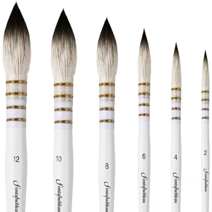 Ensemble de pinceaux professionnels en poils d'écureuil Fontainebleau pour aquarelle, <span class=keywords><strong>peinture</strong></span> à l'huile et acrylique - Product Image 4