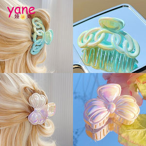 Bunter Schmetterling und Fischschwanz-Haar klauen clip Großes Haar zubehör für Mädchen PC-Material Farbige Kunststoff-Haars pangen - Product Image 3