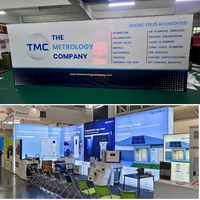 Stand publicitaire pop-up, toile de fond, présentoir de 10 pieds, pliable, design personnalisé, tissu extensible, ensemble de boîtes lumineuses LED en aluminium SEG