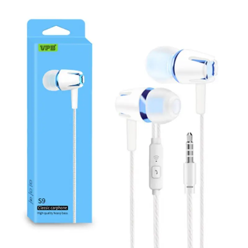 JYD wholesale S9 3.5mm Stereo in ear headphones wired earphones with MIC