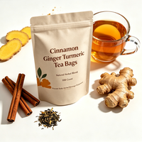 Sachets de thé aux herbes citron-gingembre à marque privée OEM/ODM – Favorise la digestion – 120 sachets/paquet pour le bien-être, l'énergie et la détox