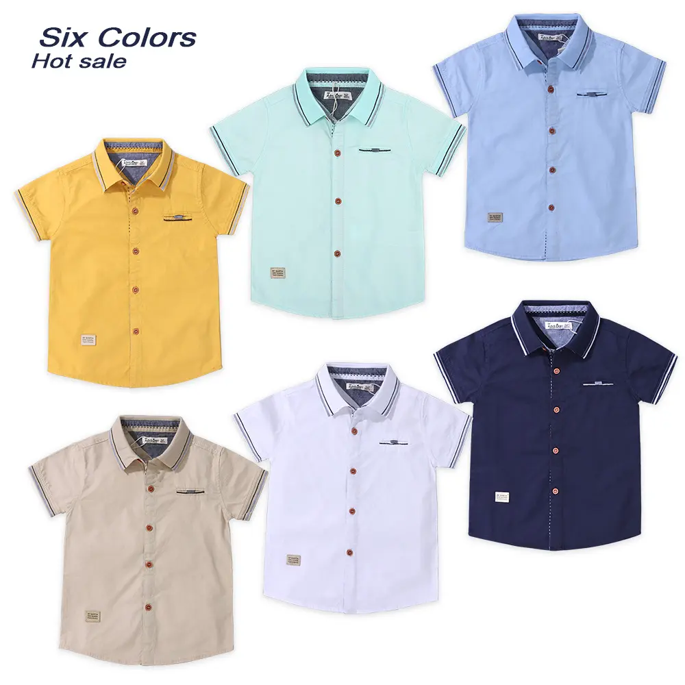 Customizable children clothing boys plain shirts boys Fashion new products summer clothes shirts for kids