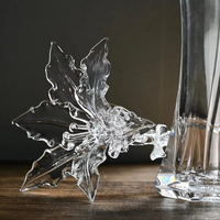 Décoration florale élégante en verre transparent fait main pour la fête des mères, idéale pour la maison, le salon, les boutiques et les tables de mariage